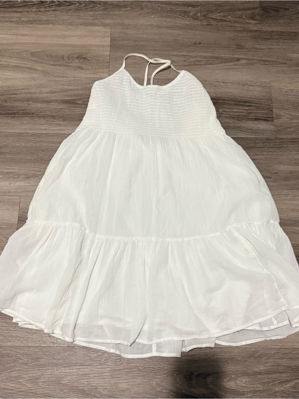 GAP White Smocked Halter Tiered Dress
